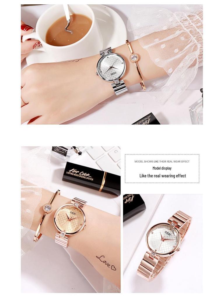 GEDI Zegarek Damski Modny Trend Ze Stali Nierdzewnej