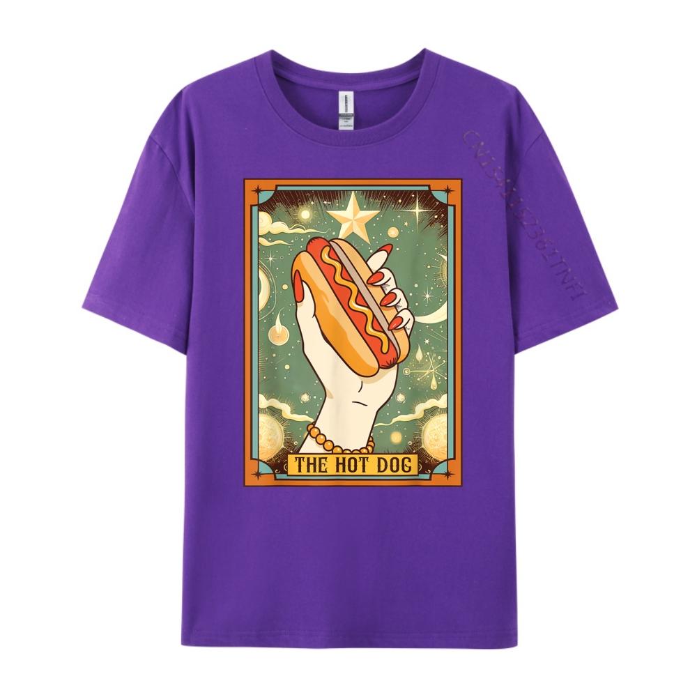 Hot Dog Bun Lover Foodie Food Lover The Hot Dog Tarot Card Camisetas Durable and Wearresistant Vintage T Shirts Party