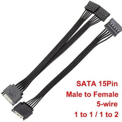 15Pin Male/Female SATA Power Cable Y-Splitter Design SSD Power Cable High Quality HDD Power Cable
