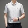 Summer Men's Short Sleeve Shirt Middle-Aged & Young Loose Fit Wrinkle-Resistant Business