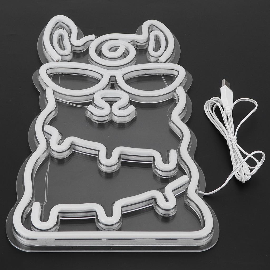 LED Neon Light Alpaca‑Shape Wall Neon Sign Art USB Powered Home Bedroom Bar  Decoration Light Fixture Neon Light Neon Sign