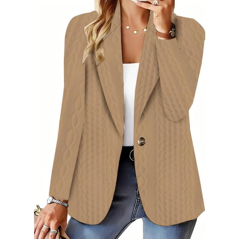 Autumn and Winter Fashion Versatile Solid Color One-button Blazer Women