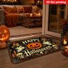 1pc Oversized Vintage Halloween Doormat - Non-Slip Machine Washable Mat with Pumpkin,, Skull, Witch, Text, and Spiderweb Patterns, 1.02 Cm Thick Soft 