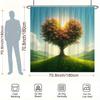 1pc Heart Tree Fantasy Shower Curtain - Vivid Colors, Dreamy Design, Polyester, 70.8x70.8", 12 Hooks, Washable