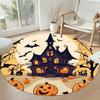 Halloween Round Floor Mat Suitable for Outdoor Living Rooms Dining Room Study Room Antislip Round Carpet Anime Office Decor Spiritual Gift