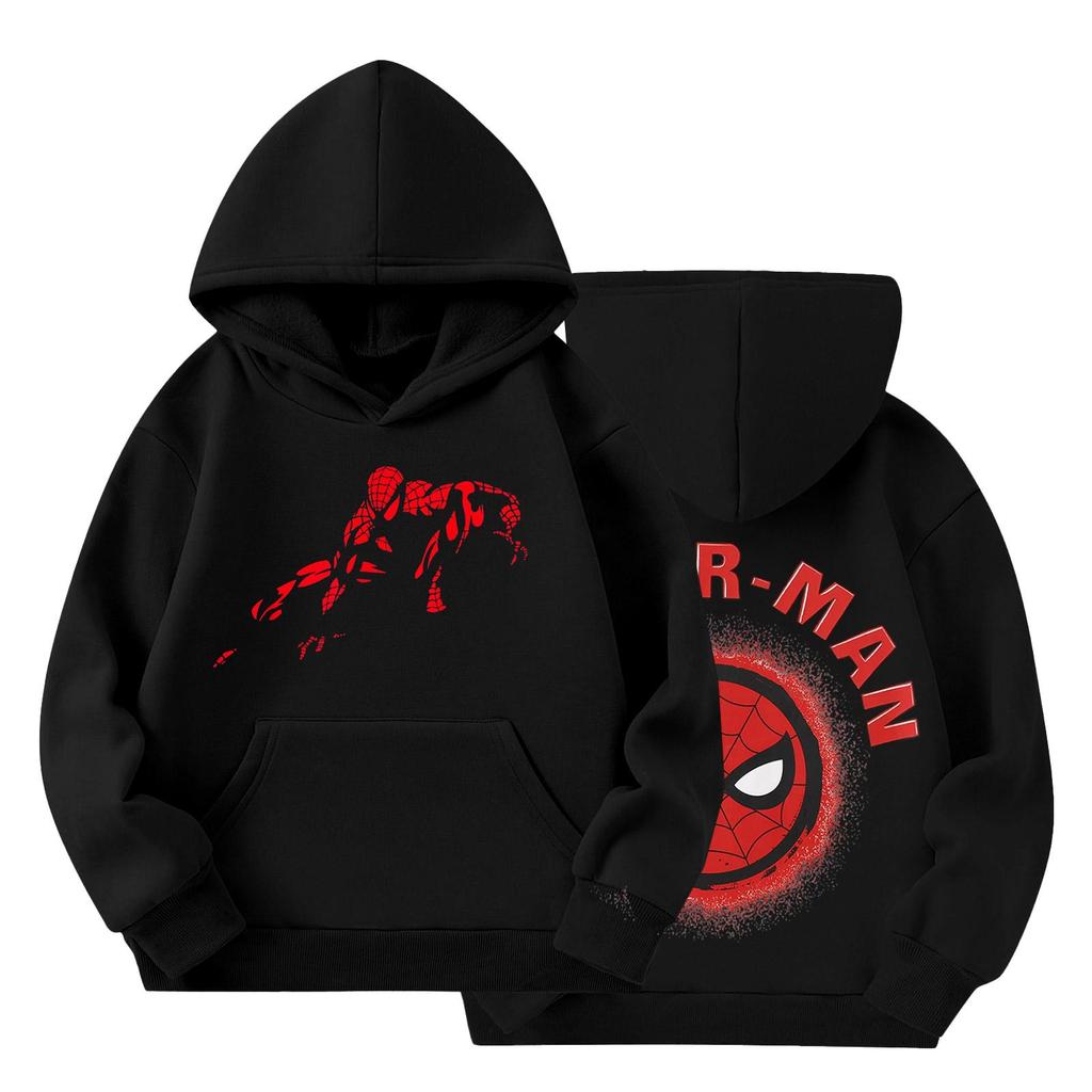 Kids Loose Fit Long Sleeve -Lined Pullover Hoodie with Graphic Print