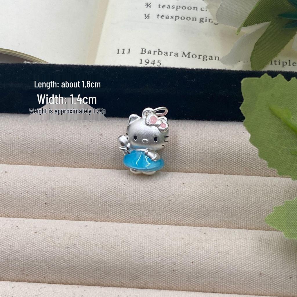 Sterling Silver Cartoon Kitty & Miffy Rabbit Pendant Charm for DIY Bracelet