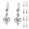 Yousheng 1 Pair Hoop Earrings Shining Cubic Zirconia Geometric High-end Pendant Dress Up Hypoallergenic Rose Flower Heart Dangle Earrings Fashion