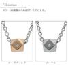 [Shinjuku Gin No Kura] Polyhedron Zirconia Surgical Stainless Steel Necklace In Rose Gold for Women, Hypoallergenic, Pink