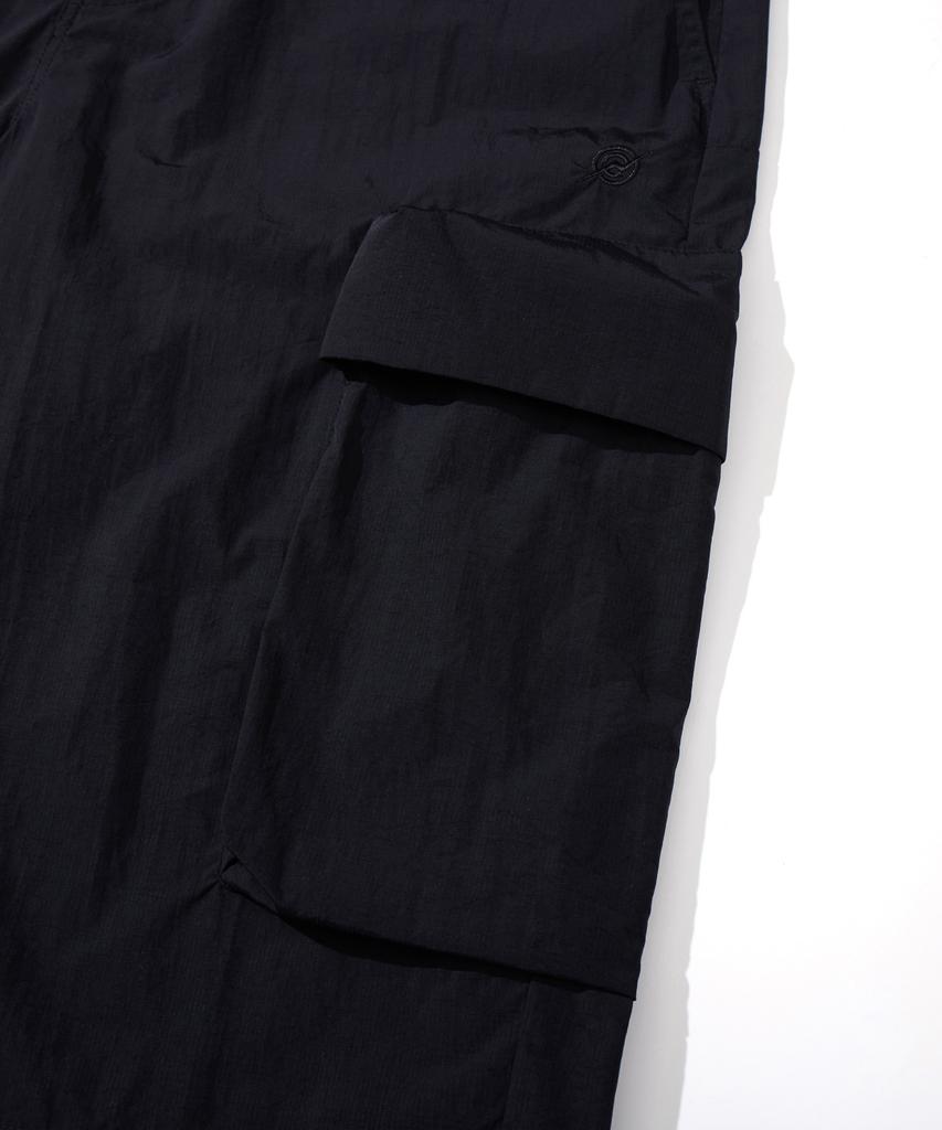Kallapataleu Nylon Banding Cargo Pocket Bermuda Shorts - Black