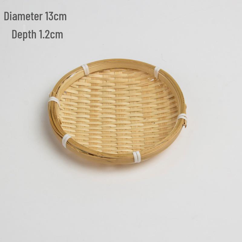 Hand-Woven Bamboo Basket: Small Sieve for Drying Tea Leaves, Snack Holder, Mini Fruit Tray, & Photography Prop