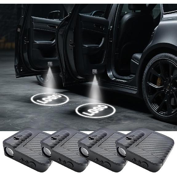 2PCS  Car Brand Car Door Lights, LED Projector Car Door Step Courtesy Welcome Lights, 3D LED Car Welcome Lights Lamp Fits For Most Brand (2Pcs For