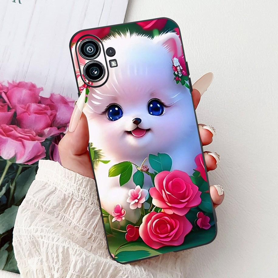 Phone Case 6.55" For Nothing Phone (1) One 1 A063 Soft Black Silicone Shockproof Back Cover For Nothing Phone1 Cartoon Funda New