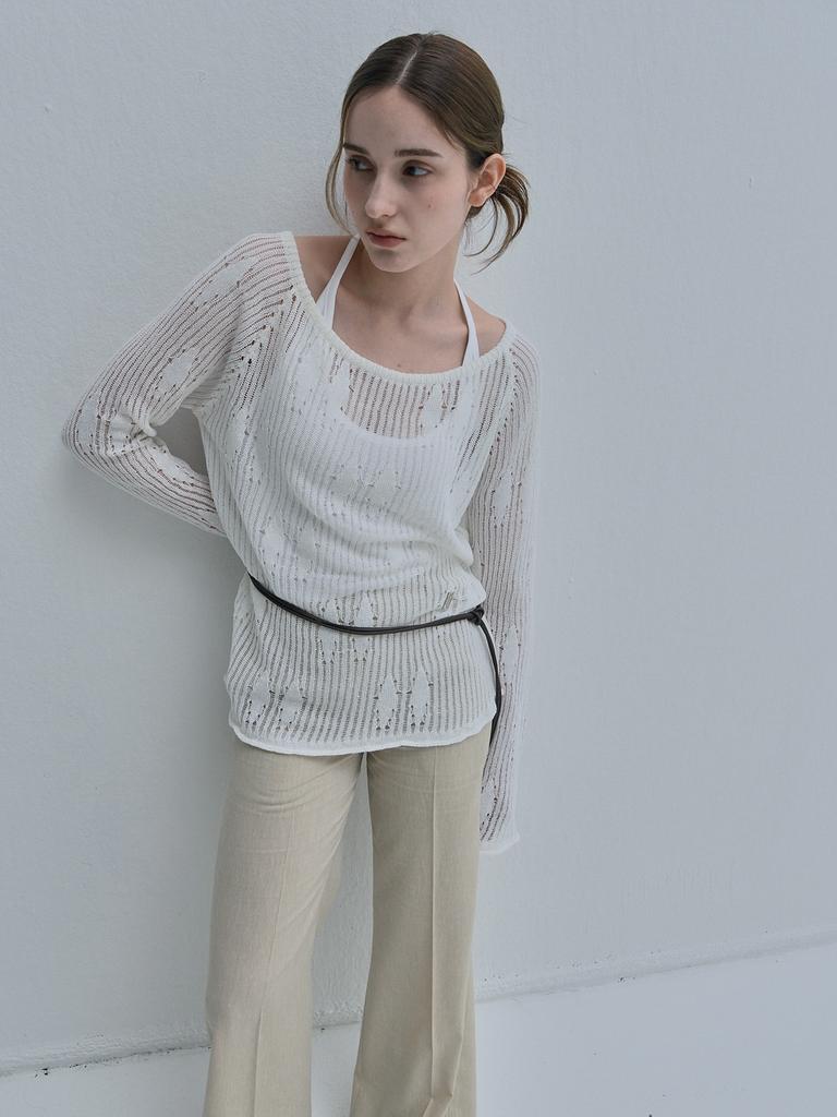 Iteoneollain Airy Diamond Knit _Ivory