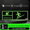 Fluorescent Fire Exit Sign - Self-Adhesive, No Wiring