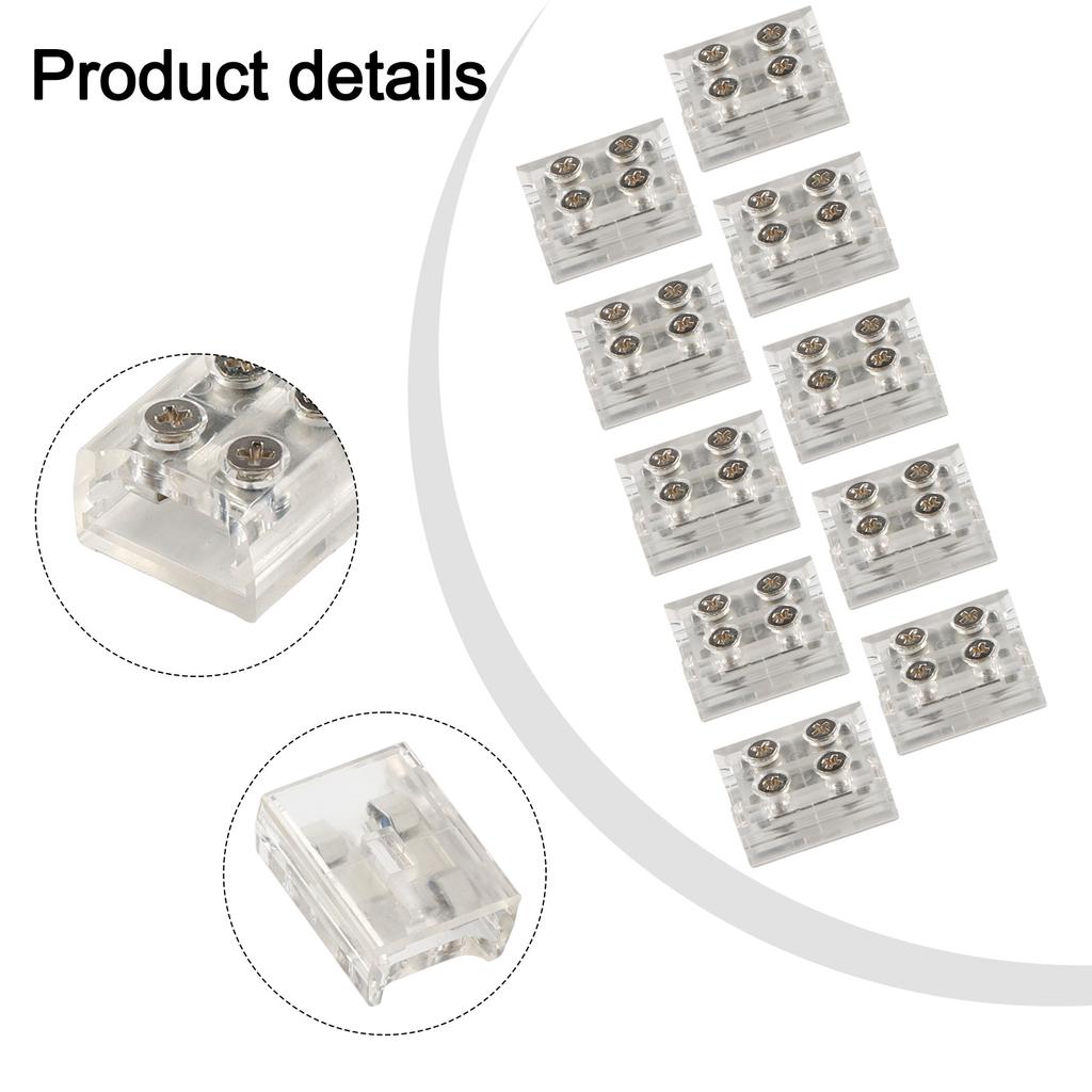10Pcs 2P 8MM 10MM LED Strip Connector Screw Fixing Connection Connector Terminal LED Strip Light Wire Connection