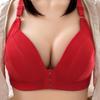Plus Size Front Closure Wire-Free Bra for Middle-Aged & Elderly: Side Support, Comfortable Thin Cup, Perfect for Moms