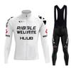 Winter Fleece Cycling Jersey Set Long Sleeve Thermal Bike Wear Men Women