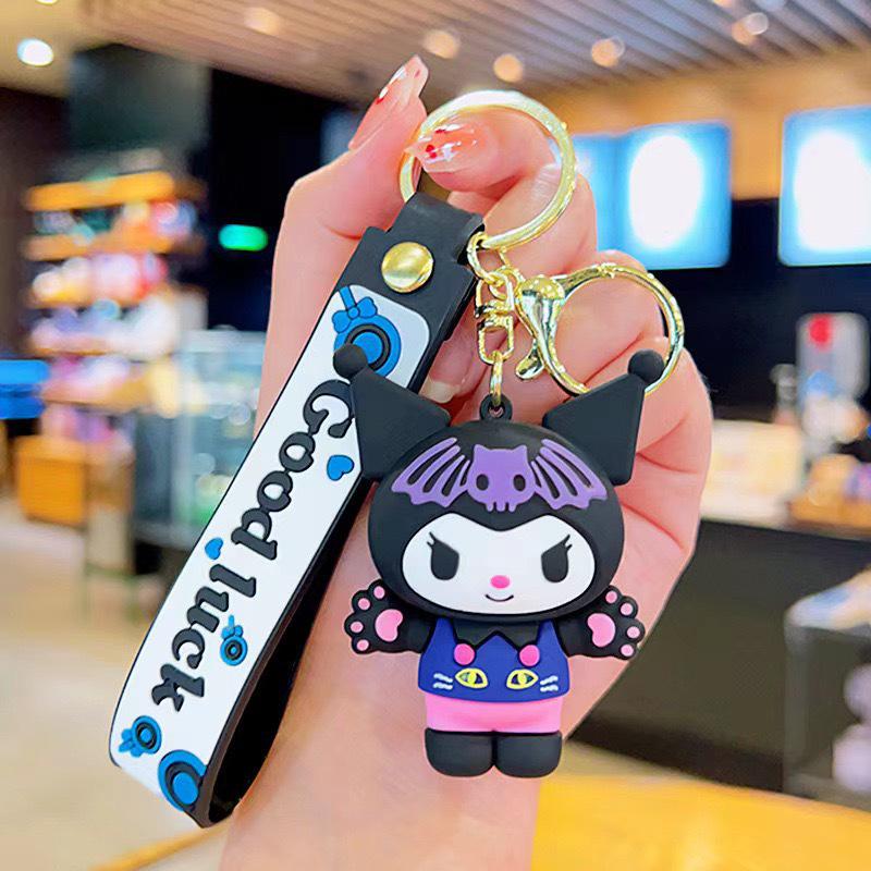 Kuromi Sanrio Cartoon Keychain Pendant - Cute Bag Charm Doll