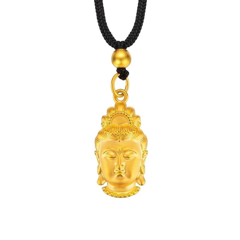 2026 High-End Guanyin Gold Pendant - Unisex Alloy, Perfect Gift