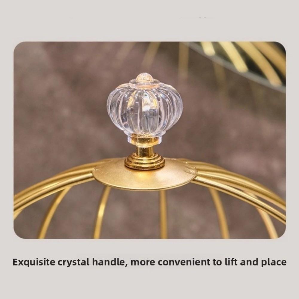 Luxury Iron Art Cosmetic Shelf Large-capacity Double-layer Makeup Storage Shelf Dressing Table Bird Cage Holder Makeup Organizer