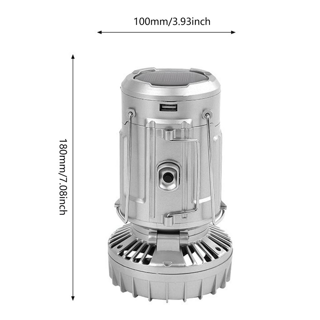 Foldable Portable Lantern Fan Solar/Rechargeable/Battery Powered 1500mAh LED Lantern Handheld Fan Power Bank for Outdoor Hiking