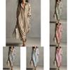 Stripe Shirt Dress With Pockets For Casual Summer Wear
