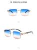 2025 Frameless Cut-Edge Men's Sunglasses with Leopard Temple - European & American High-End Trend