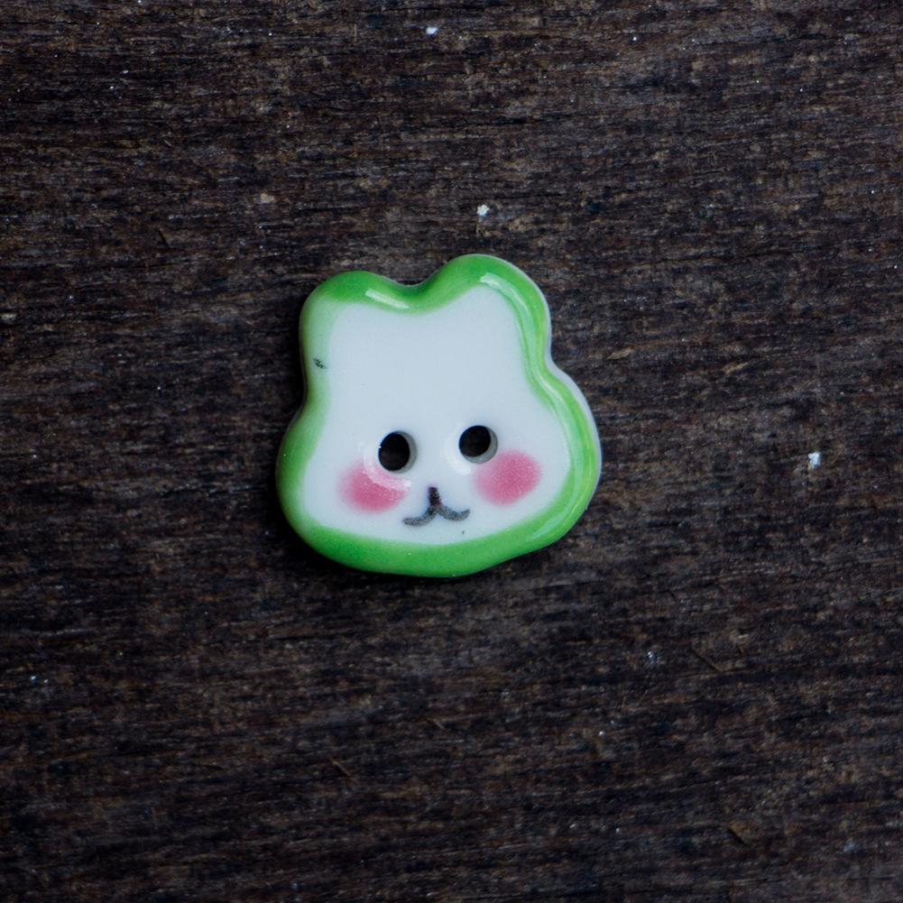 Cute Bunny Ceramic Buttons: Handmade Clothing Accessories & Ornaments