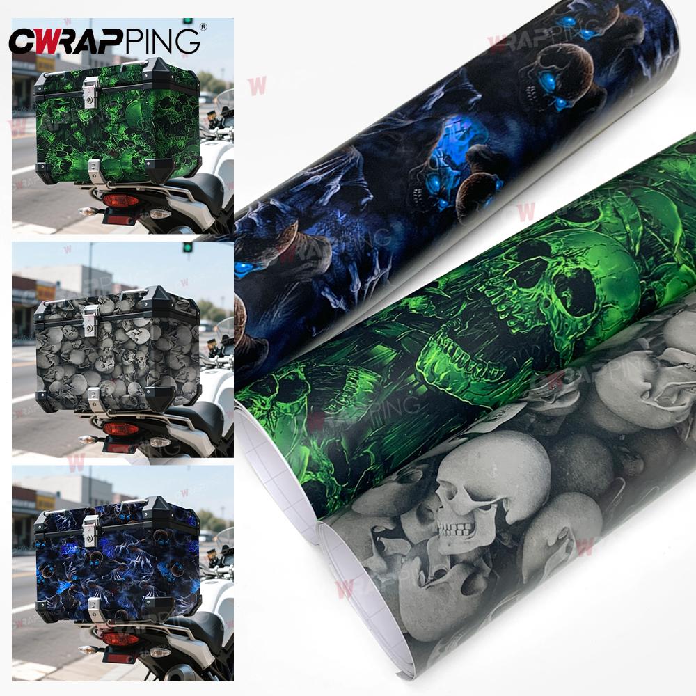 Autocolant Auto Craniu Desen Animat Imprimat Vinil Adeziv pentru Folie Caroserie Camuflaj Filme Modificare Motocicletă Folie Wrap Vinil Accesorii Auto