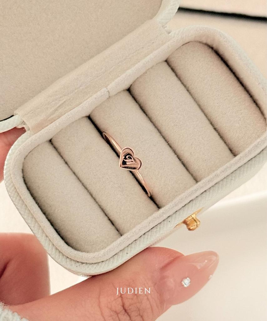Judien 14K 18K Moment Heart Engraved Ring