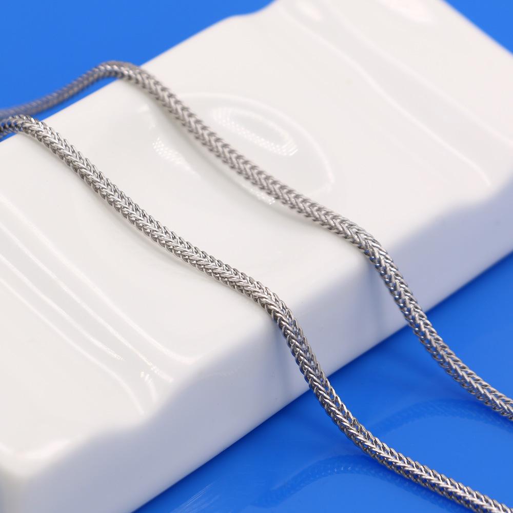 3Mm Chopin Chain Necklace Simple Men'S And Women'S White Copper Electroplated Thick Rhodium Gold Pendant With Chain Single Chain Jewelry