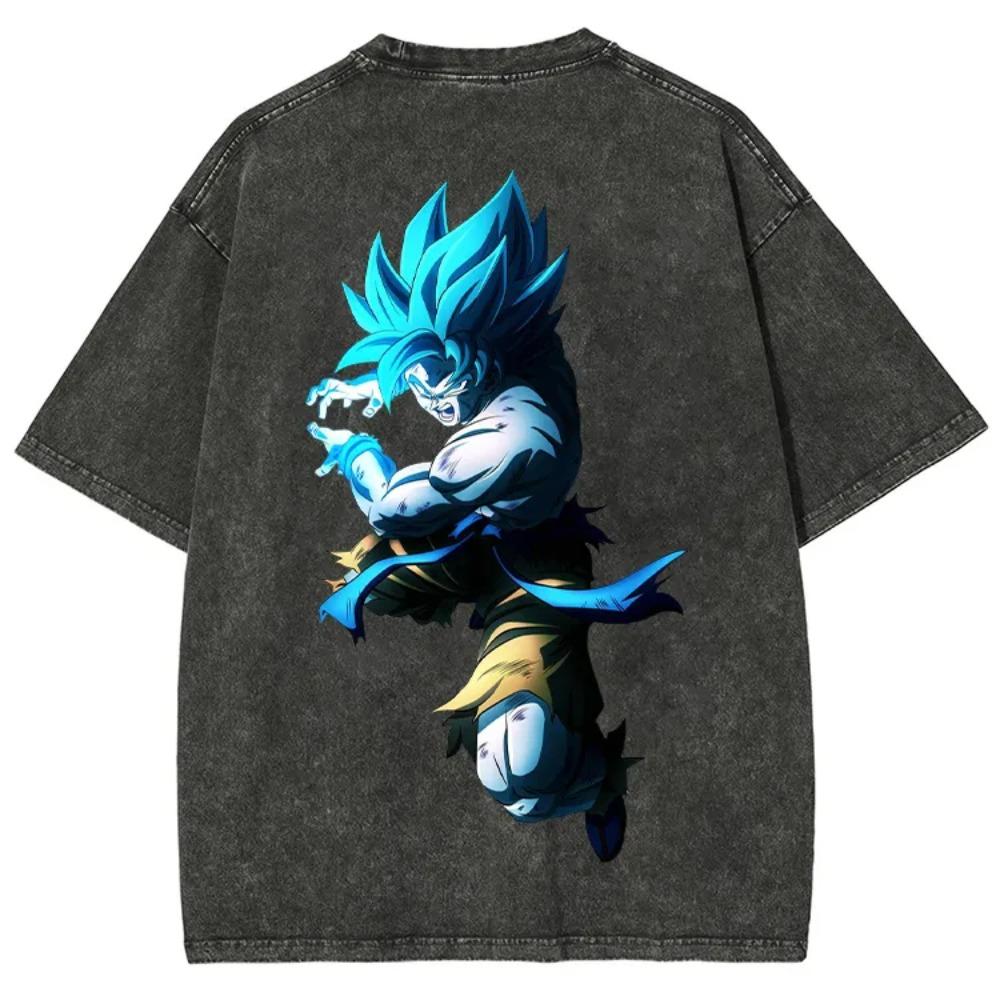 

Son Goku Harajuku Retro Anime Dragon Ball Washed T-shirt Cotton Men s Streetwear Oversized Women s Short Sleeves Top S