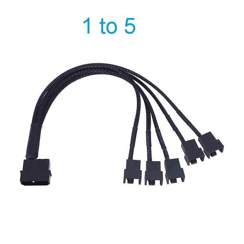 4-Pin Molex to 1/2/3/4/5 X 3 Pin / 4 Pin PMW 12V PC Case Computer Cooler Cooling Fan Splitter Y Power Adapter Cable