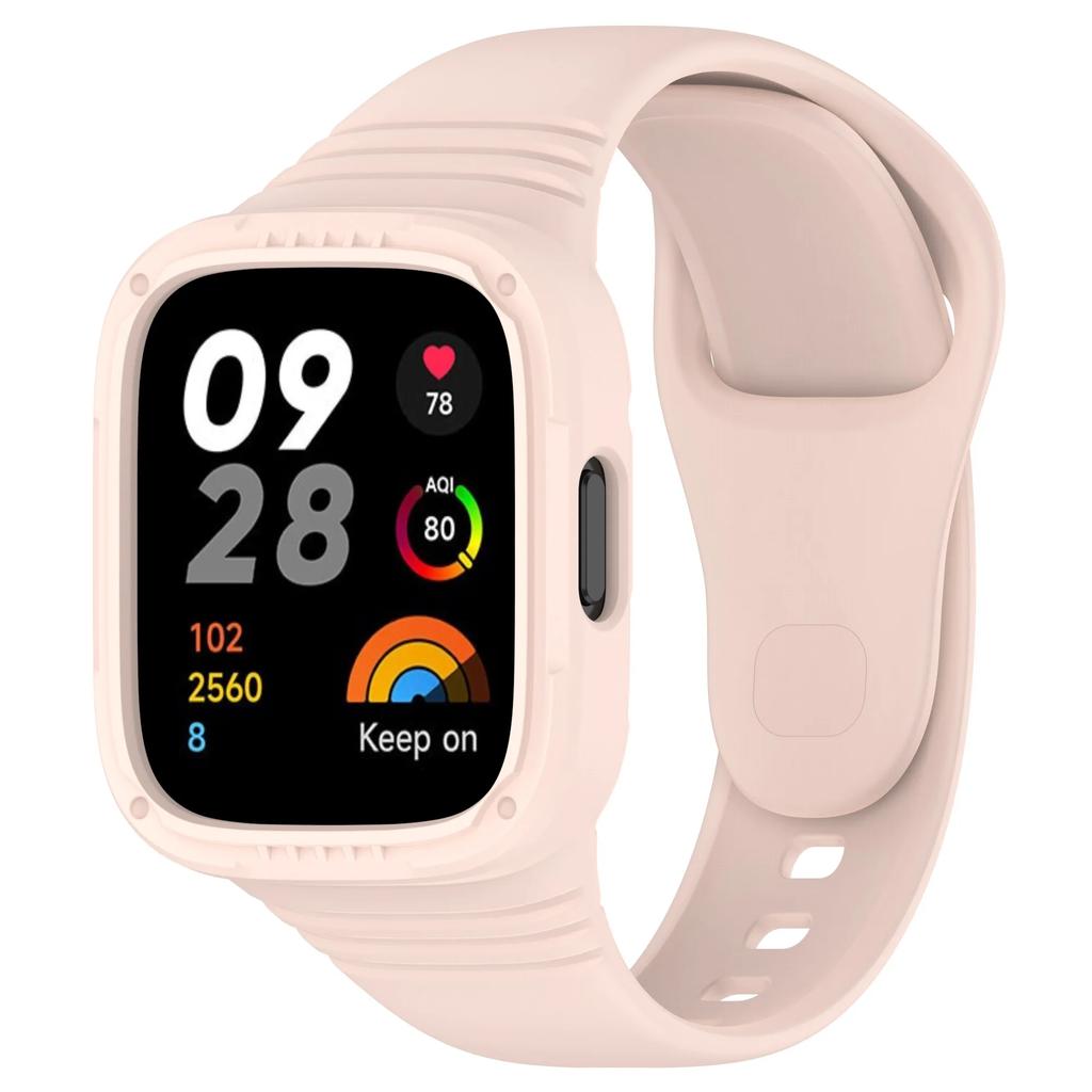 Silicone Strap with Case for Redmi Watch 3 / Redmi Watch 3 Active Strap Replacement Bracelet Protective Shell Cover