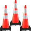 6Pack 36\" Traffic Cones, Safety Road Parking Cone with Black Weighted Base, PVC Orange Traffic Safety Cones, Hazard Cones Reflective Collars for