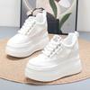 Fashion 12CM Air Mesh Genuine Leather Women Sandals Platform Wedge Comfy Vulcanize Chunky Sneakers Summer Hollow Breathable Shoes