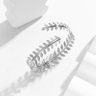Laurel Leaf Adjustable Armband Vintage Zinc Zinc Alloy Armlet Opening Body Jewelry  Gift