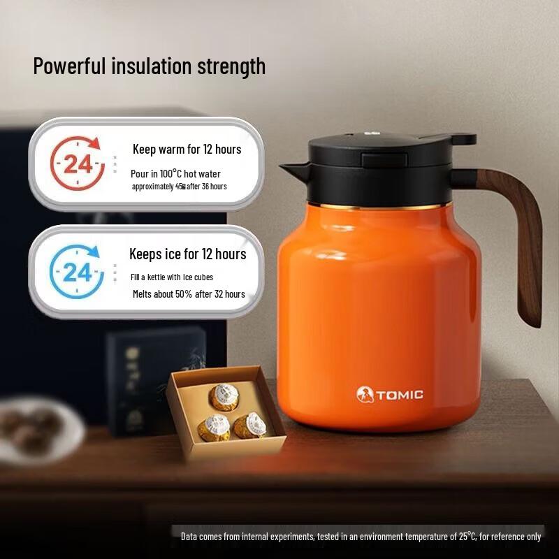 TOMIC 1.5L Pure Titanium Thermal Airpot with Tea Infuser