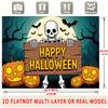 Party Backdrop Halloween Flat Spooky Skeleton Pumpkin Multi Layered Celebrations Event Backdrop Decoration Front Door Decor