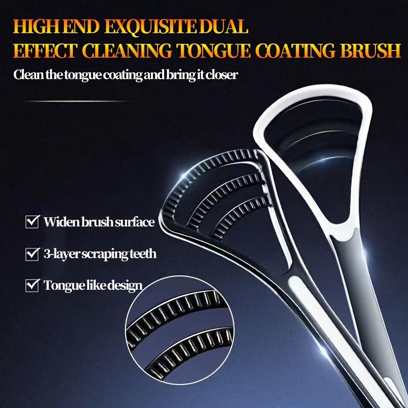 Tongue Scraper for Oral Care, Adult Tongue Coating Cleaner & Brush, Removes Bad Breath