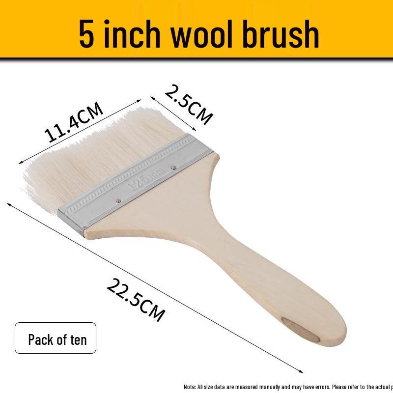 Soft Bristle Wool Brush - Non-Shedding Brush for Paint, Coating, Barbecue & Baking