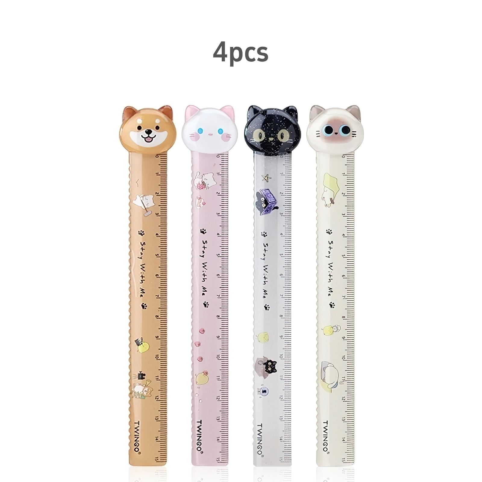 

1 шт. Линейка Cozzy Town 15 см/5,91 дюйма Мультяшные Собачки и Котята Четкая Шкала Прямые Измерительные Инструменты Студент Снова в Школу