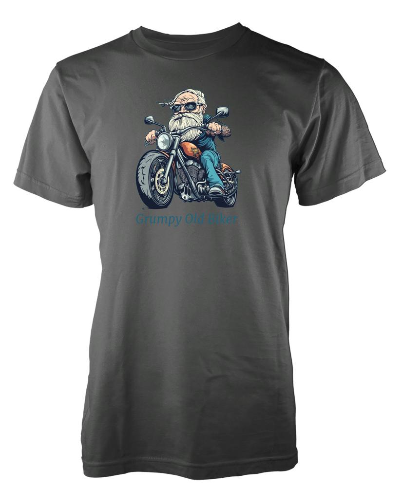 Bnwt Grumpy Tattooed Old Biker Motorbike Novelty Unique TShirt Adult Kids