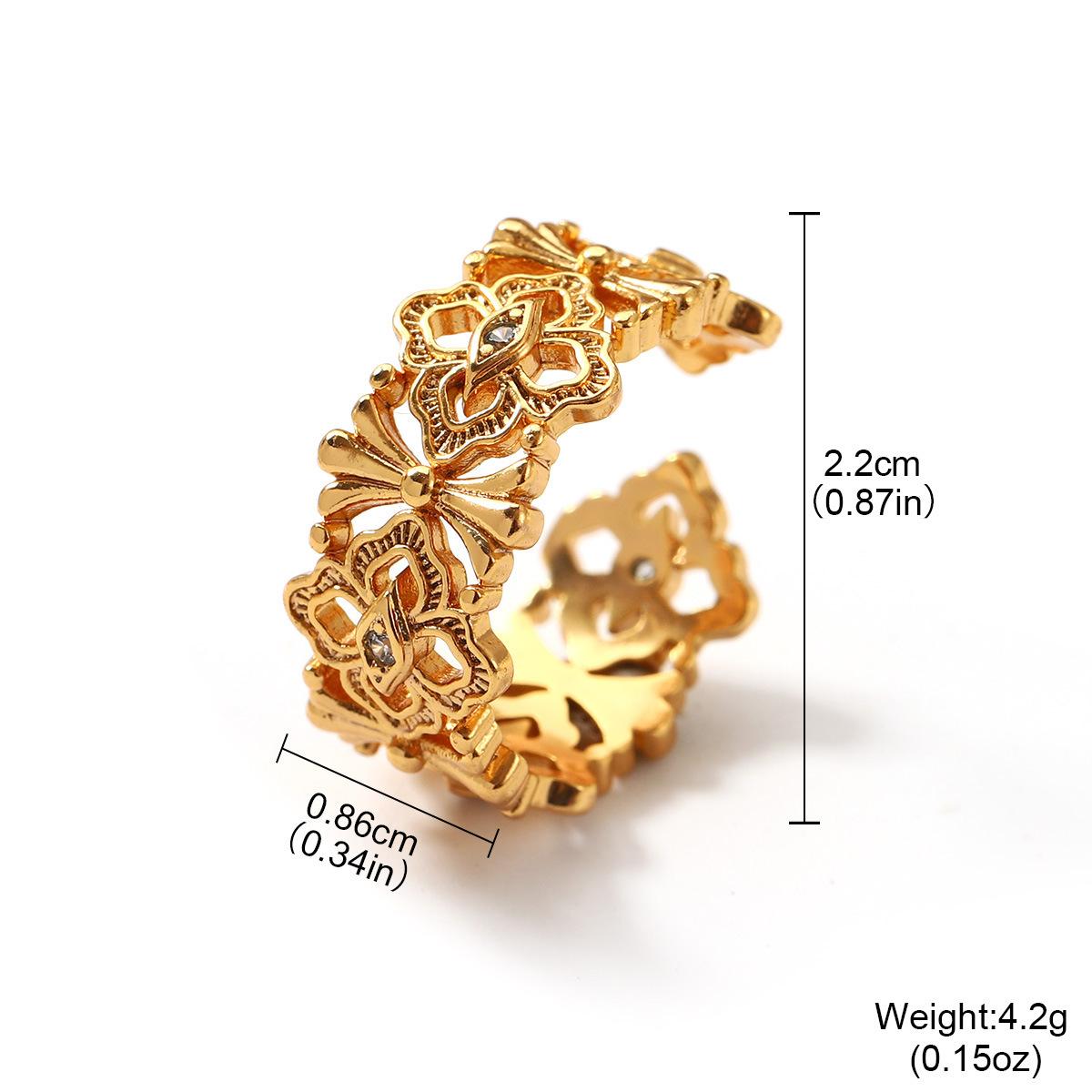 

Hollow engraved ring, cross open ring, light luxury, simple and advanced sense, personalized female classical retro ring jewelry