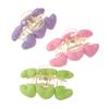 AWAYTR Cotton Love Heart Hair Claws Plastic Floral Hair Clips Crab For Women Girl Gift Hair Accessories Valentine Headwear