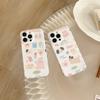 Cute Rabbit Dog Puppy Cat Bunny Cartoon Imd Couple Phone Case For Iphone 14 13 Pro Max 11 12 Promax Back Cover Rainbow Happy