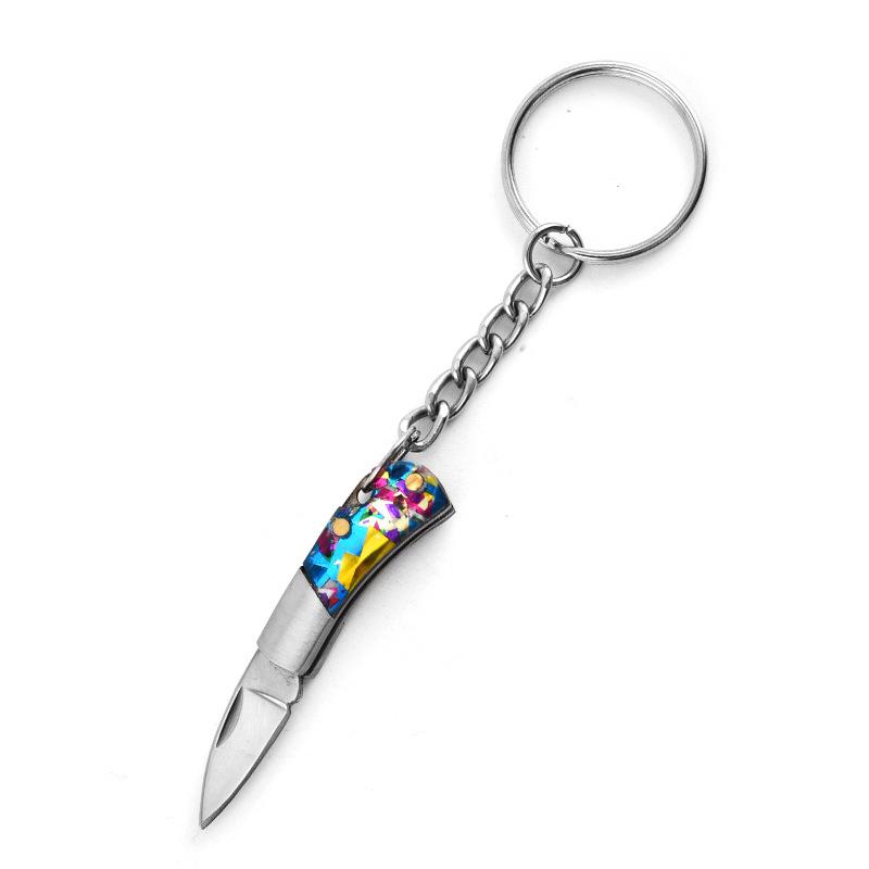 68mm Acrylic Mini Folding Knife Pendant Rosewood Keychains Sharp Small Blade Portable Hanging Outdoor Camping Unboxing Knife