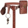 Style Collision! Steampunk Phone Bag with Medieval Leather Belt, the First Choice for Renaissance Cosplay Costume Accessories