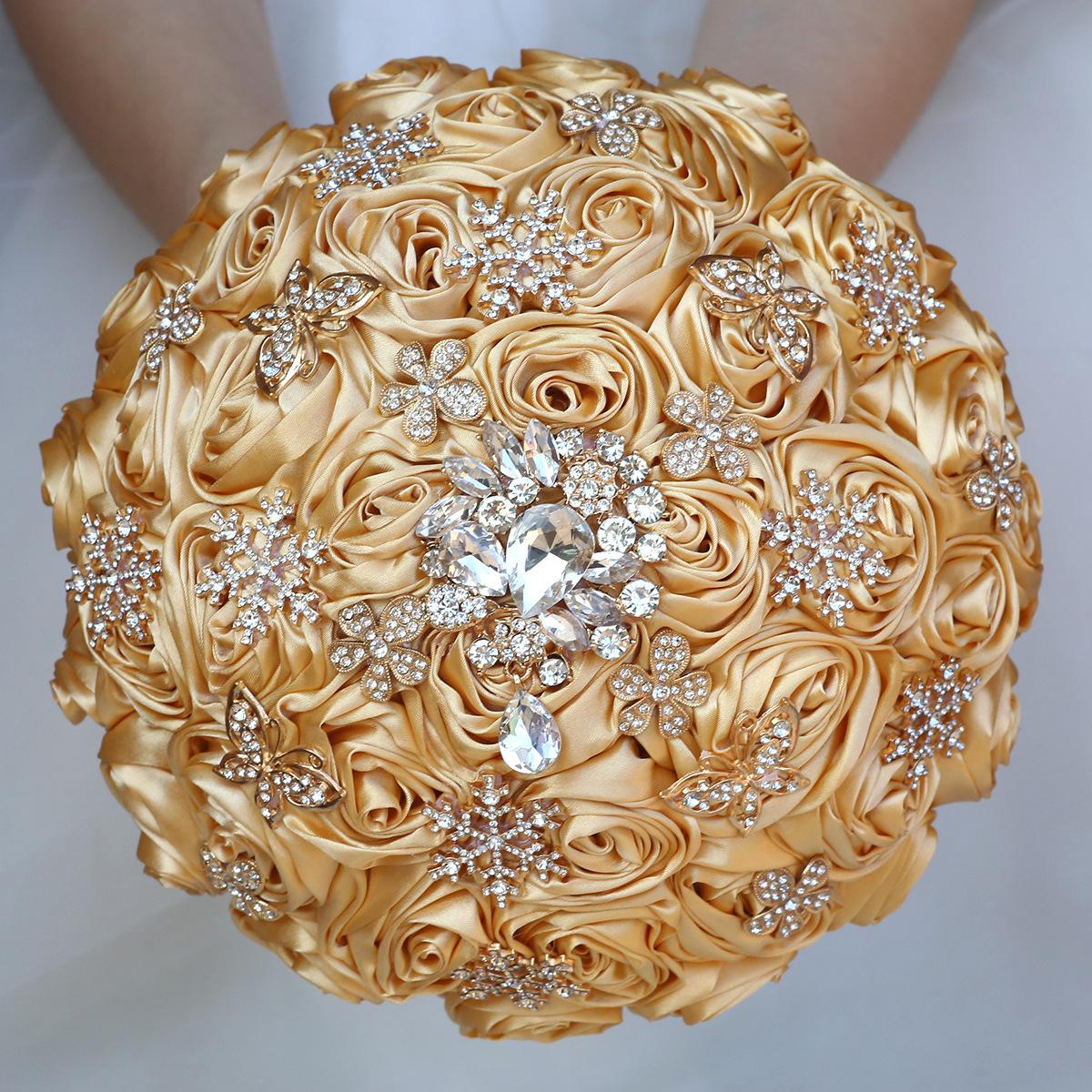 Luxury Champagne Gold Wedding Bridal Bouquet